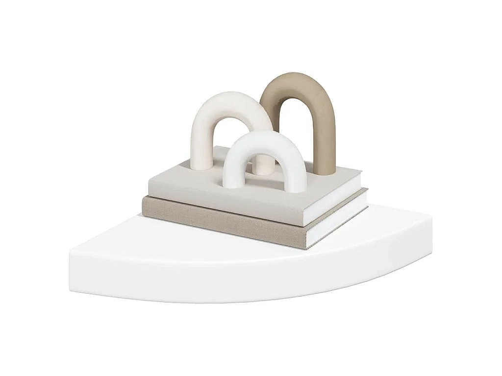 Prateleiras de canto suspensas 4 pcs 25x25x3,8cm MDF branco