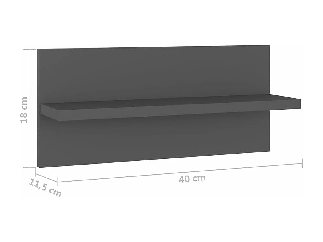 Wandschappen 2 st 40x11,5x18 cm bewerkt hout grijs