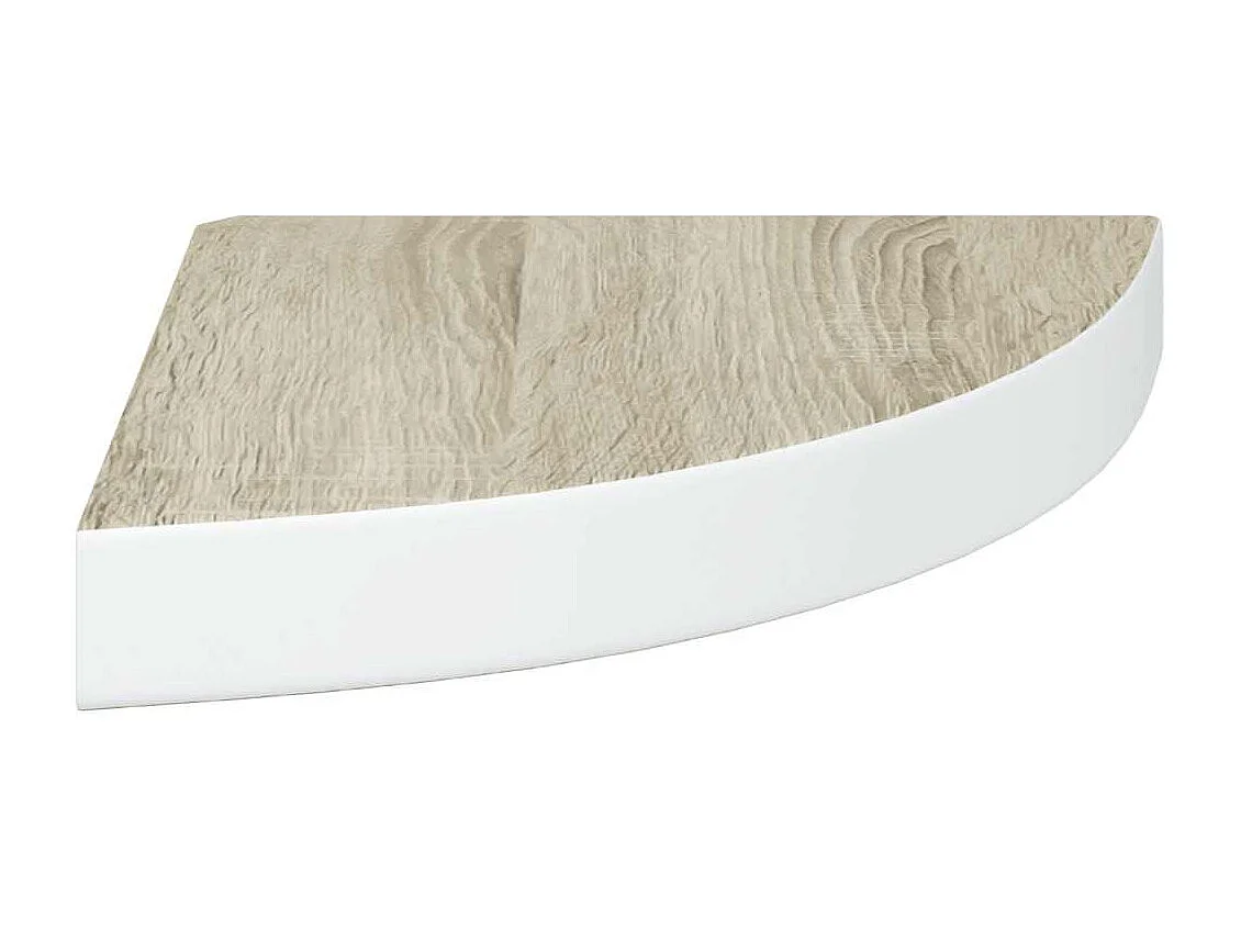 Eck-Wandregal 2 Stk. Eiche und Weiß 25x25x3,8 cm MDF