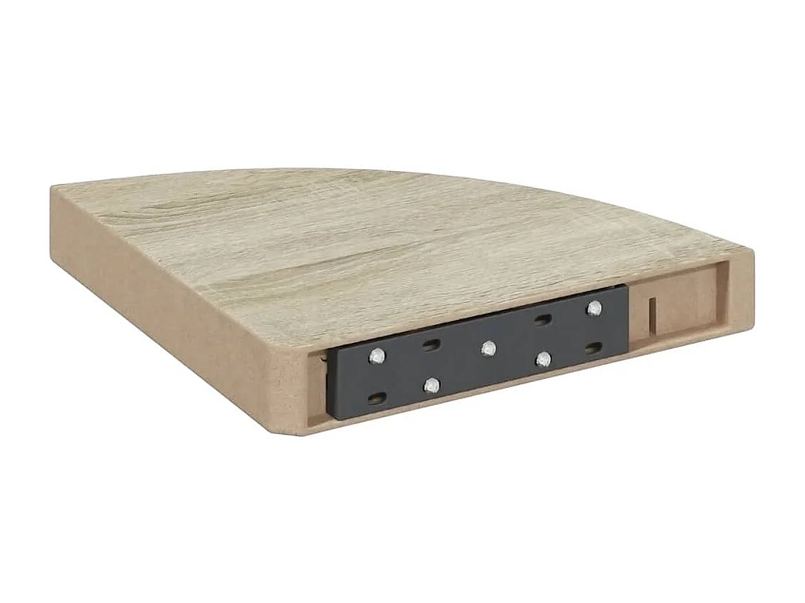 Eck-Wandregal 2 Stk. Eiche und Weiß 25x25x3,8 cm MDF