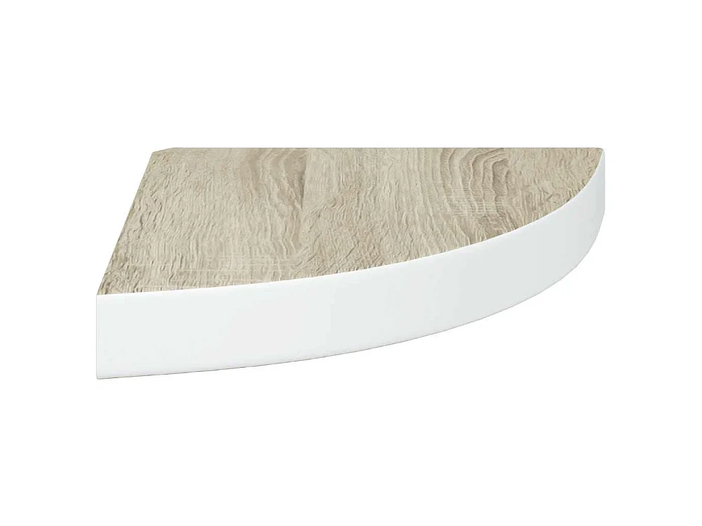 Eck-Wandregal 2 Stk. Eiche und Weiß 25x25x3,8 cm MDF