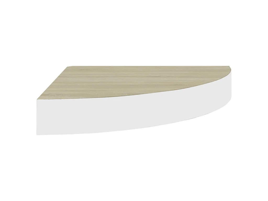 Eck-Wandregal 2 Stk. Eiche und Weiß 25x25x3,8 cm MDF
