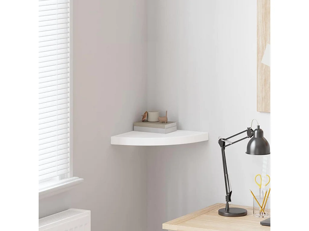 Étagère d'angle flottante Blanc 35x35x3,8 cm MDF