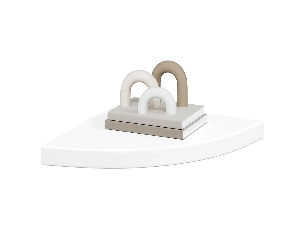 Mensola angolare sospesa bianca 35x35x3,8 cm MDF