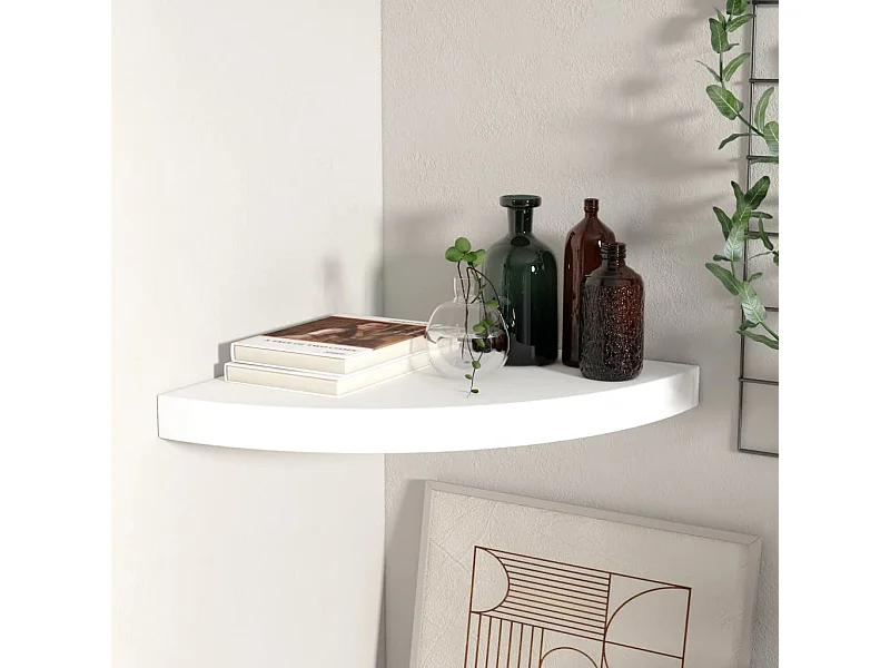 Étagère d'angle flottante Blanc 35x35x3,8 cm MDF