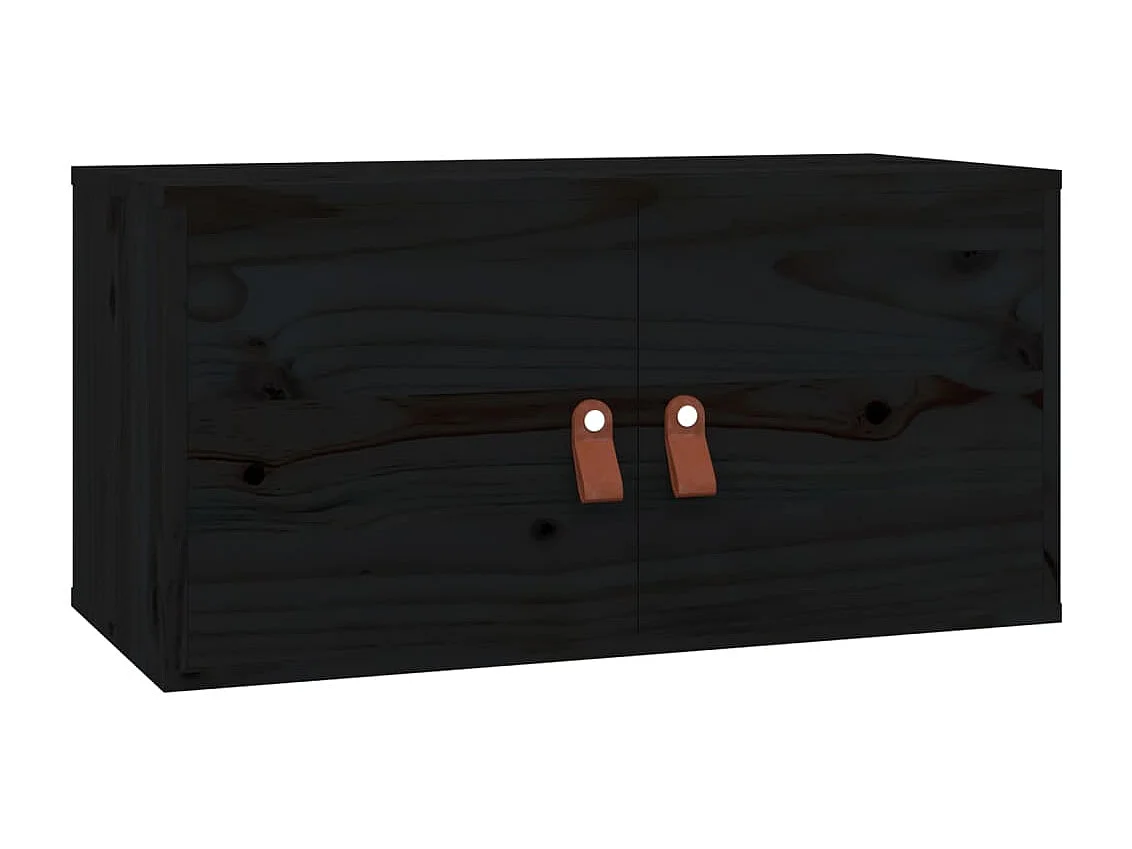 Armoire murale Noir 60x30x30 cm Bois de pin massif