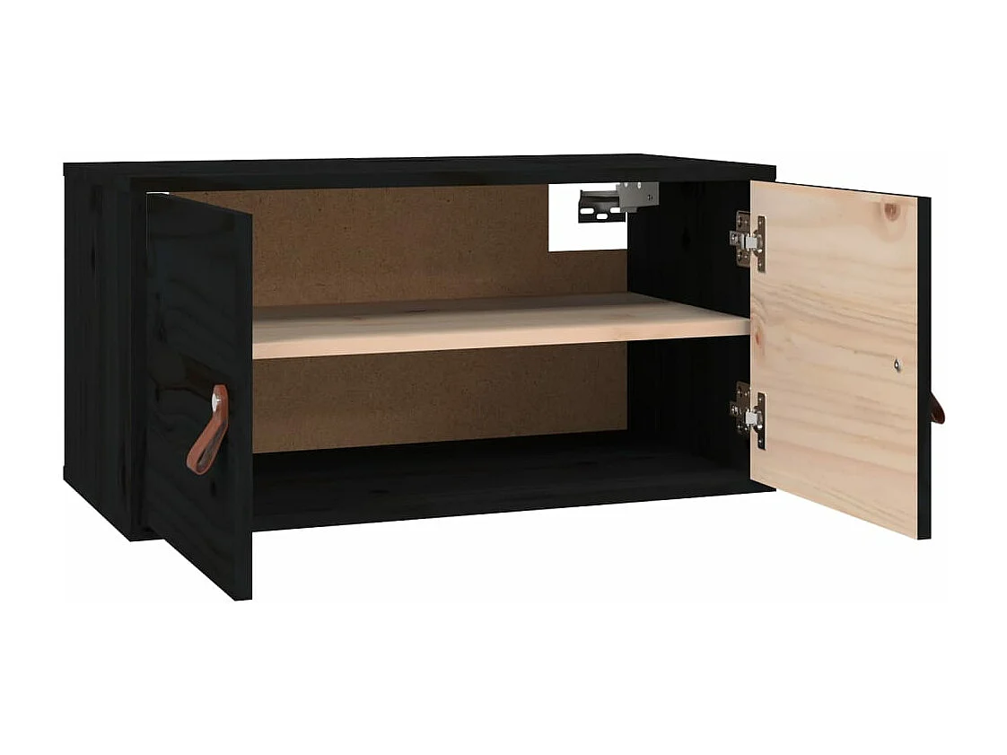 Armoire murale Noir 60x30x30 cm Bois de pin massif