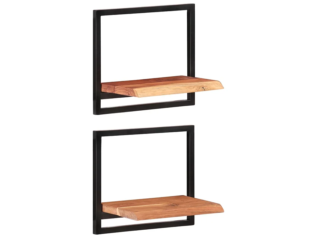 Étagères murales 2 pcs 40x24x35 cm Bois d'acacia et acier