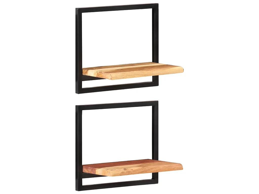 Étagères murales 2 pcs 40x24x35 cm Bois d'acacia et acier