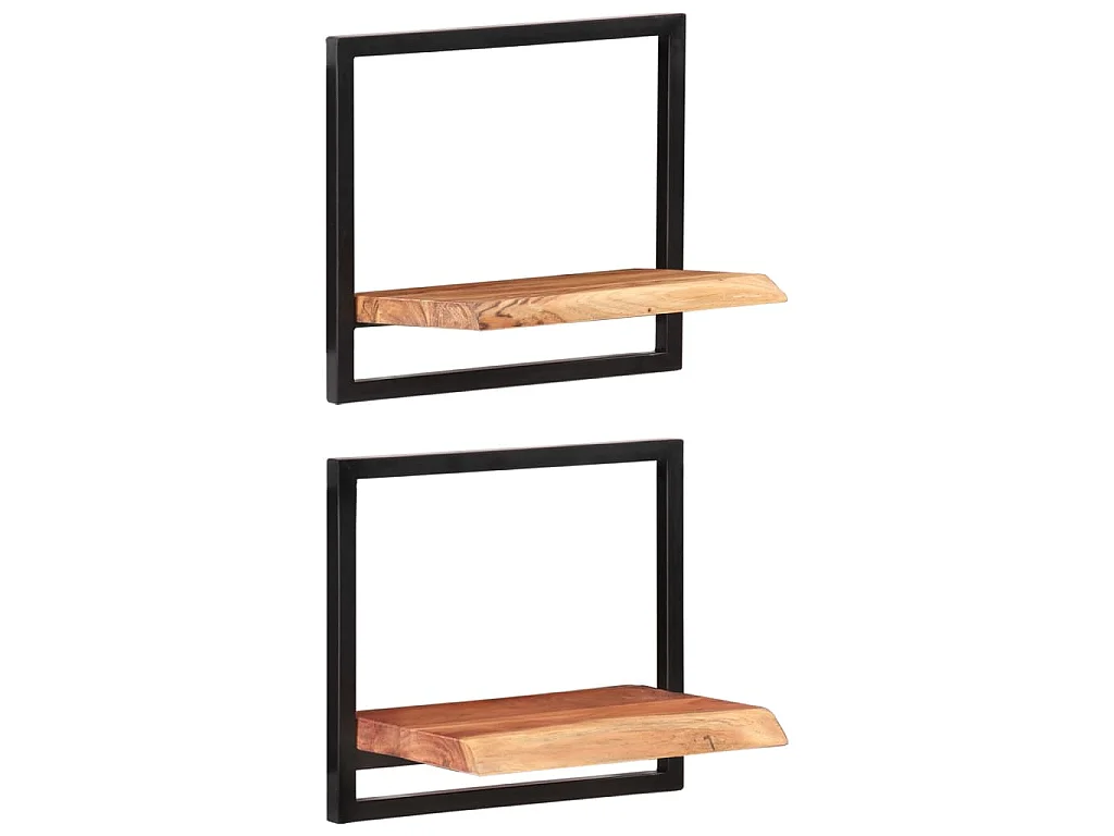 Étagères murales 2 pcs 40x24x35 cm Bois d'acacia et acier