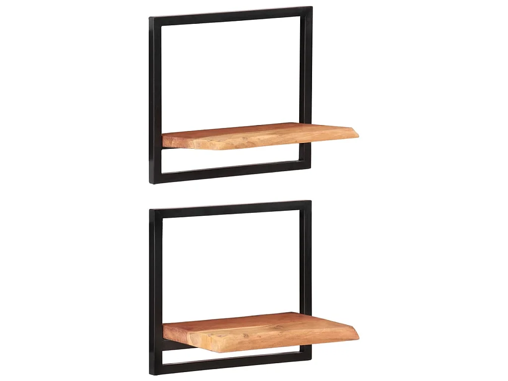Étagères murales 2 pcs 40x24x35 cm Bois d'acacia et acier