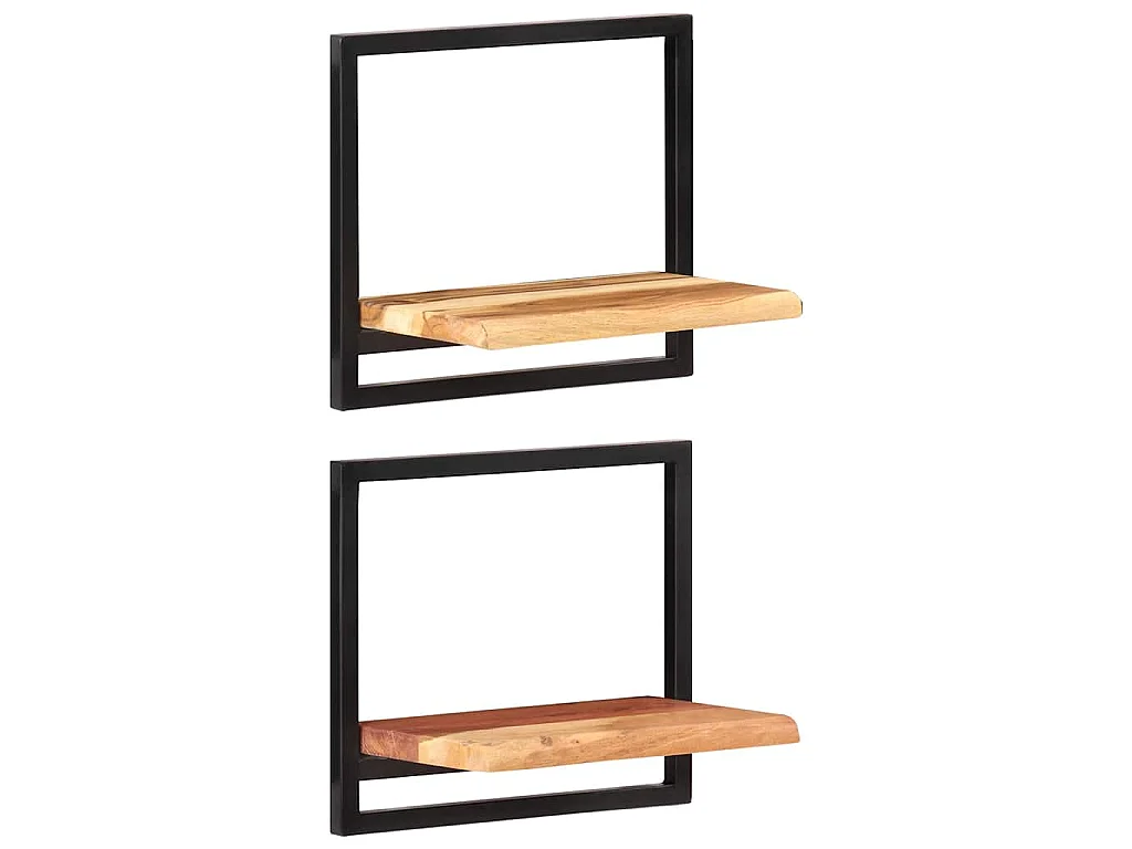 Étagères murales 2 pcs 40x24x35 cm Bois d'acacia et acier