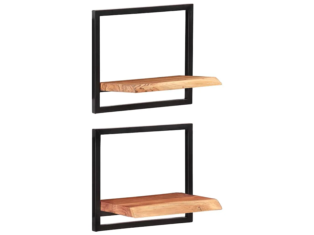 Étagères murales 2 pcs 40x24x35 cm Bois d'acacia et acier