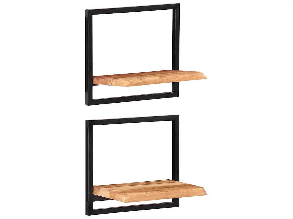Étagères murales 2 pcs 40x24x35 cm Bois d'acacia et acier