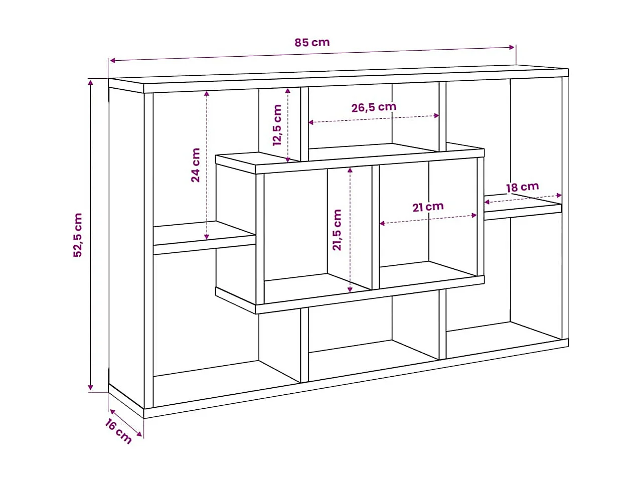 Étagère murale Sonoma gris 85x16x52,5 cm Bois d'ingénierie