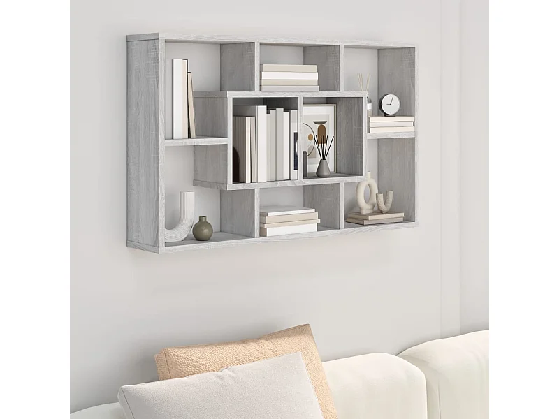 Étagère murale Sonoma gris 85x16x52,5 cm Bois d'ingénierie