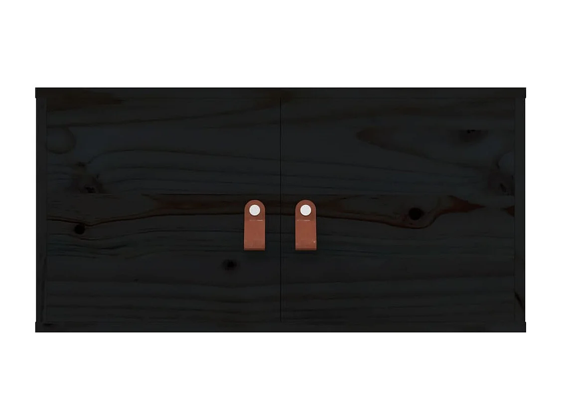 Armoires murales 2 pcs Noir 60x30x30 cm Bois de pin massif