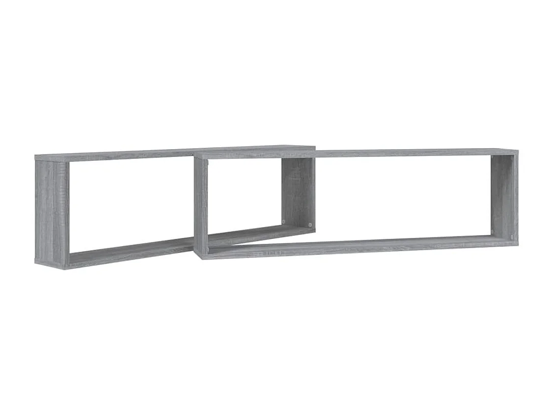 Étagères murales cube 2 pcs Sonoma gris 100x15x30 cm Bois