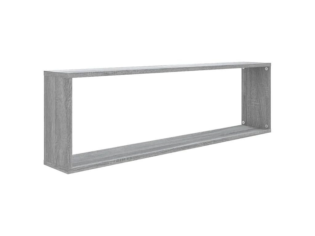 Wandschappen kubus 2 st 100x15x30 cm bewerkt hout grijs sonoma