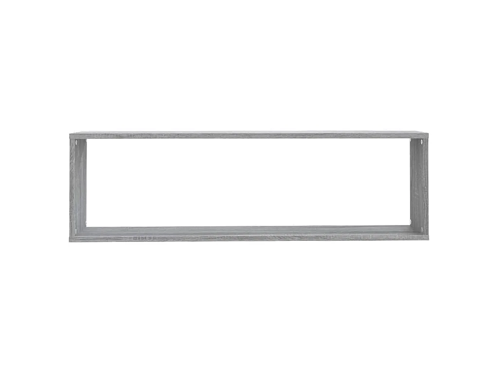 Wandschappen kubus 2 st 100x15x30 cm bewerkt hout grijs sonoma