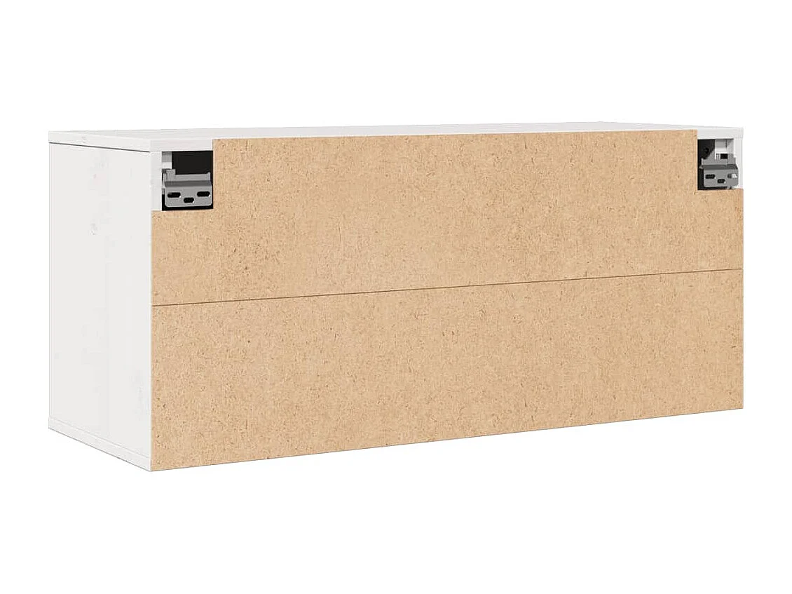 Armoire murale Blanc 80x30x35 cm Bois de pin massif