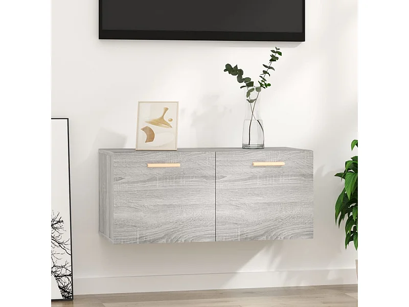 Armário parede 80x35x36,5 cm madeira processada cinzento sonoma