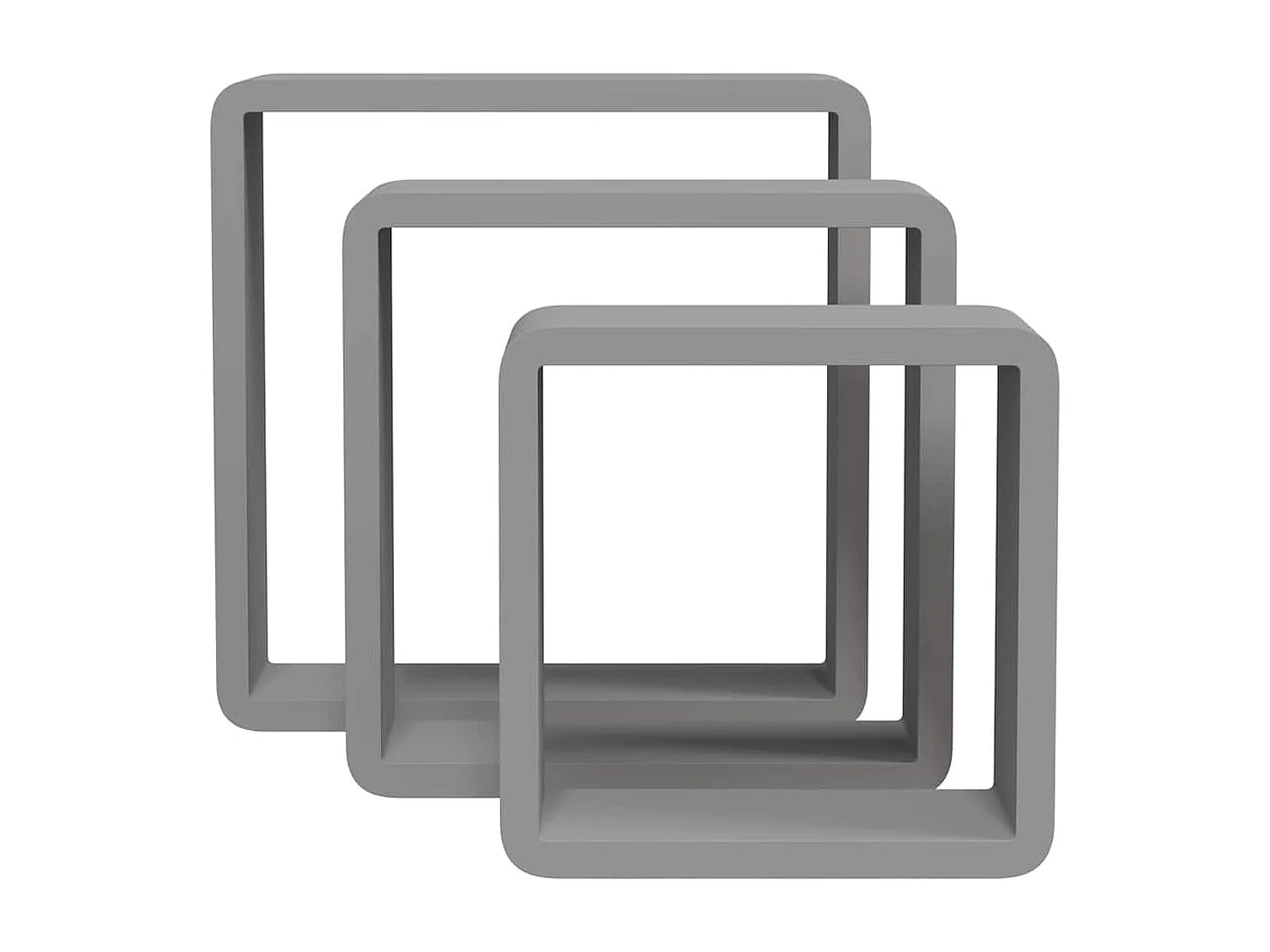Étagères murales sous forme de cube 3 pcs Gris MDF