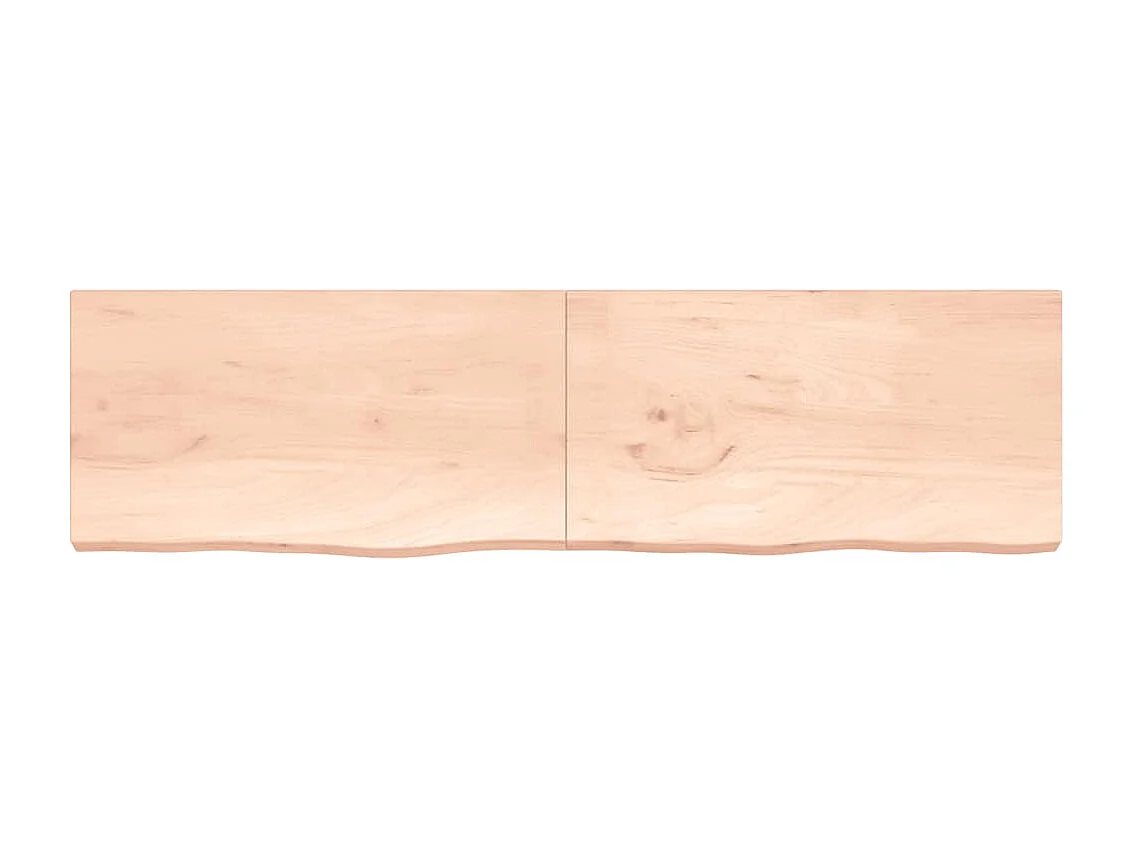 Ripiano a Parete 220x60x(2-6) cm Massello Rovere Non Trattato