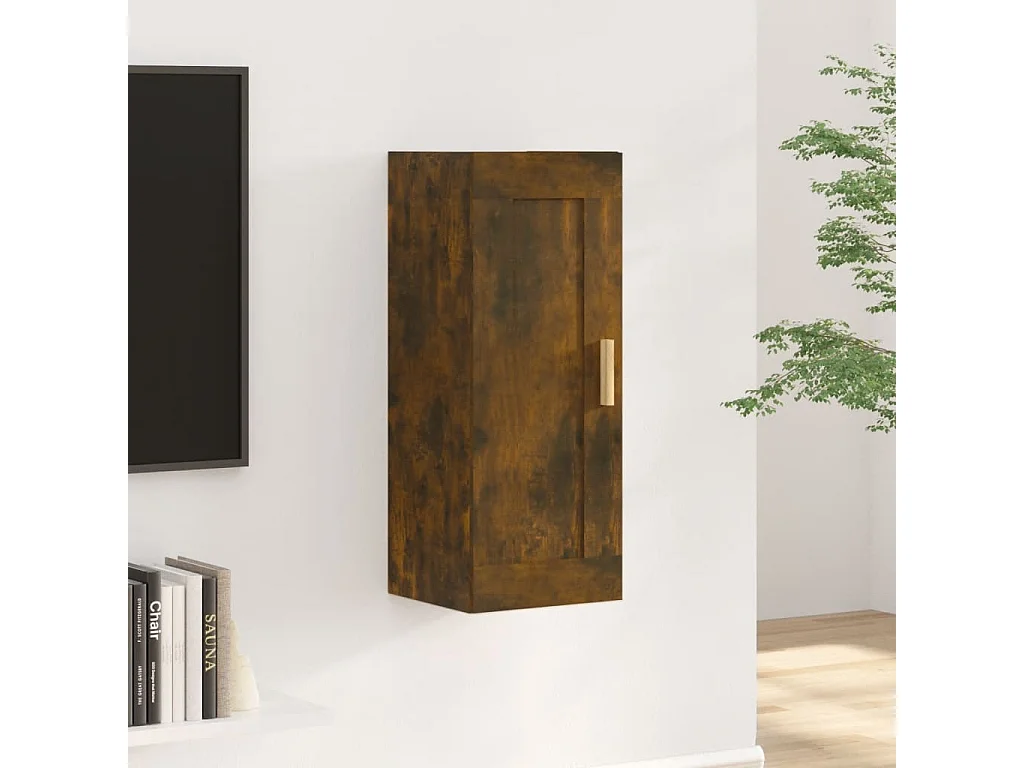 Armário de parede 35x34x90cm derivados madeira carvalho fumado