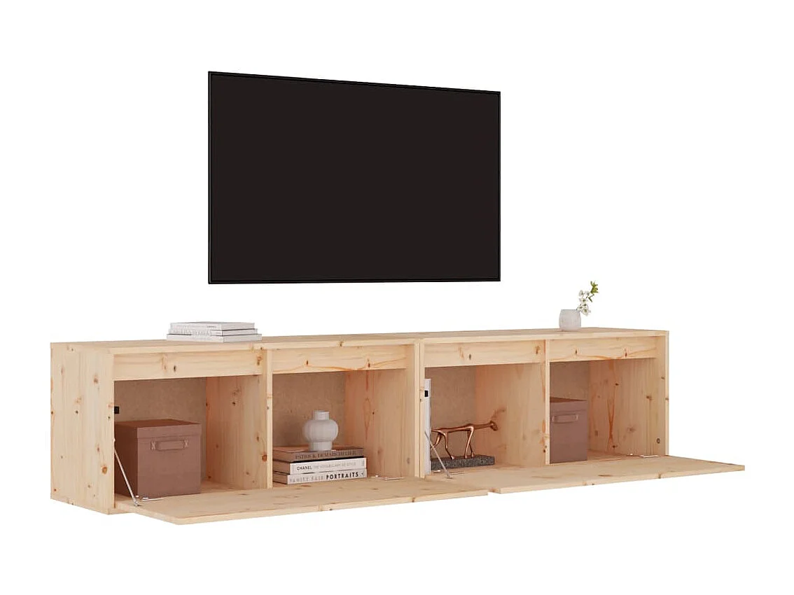 Pensili 2 pz 80x30x35 cm in Legno Massello di Pino