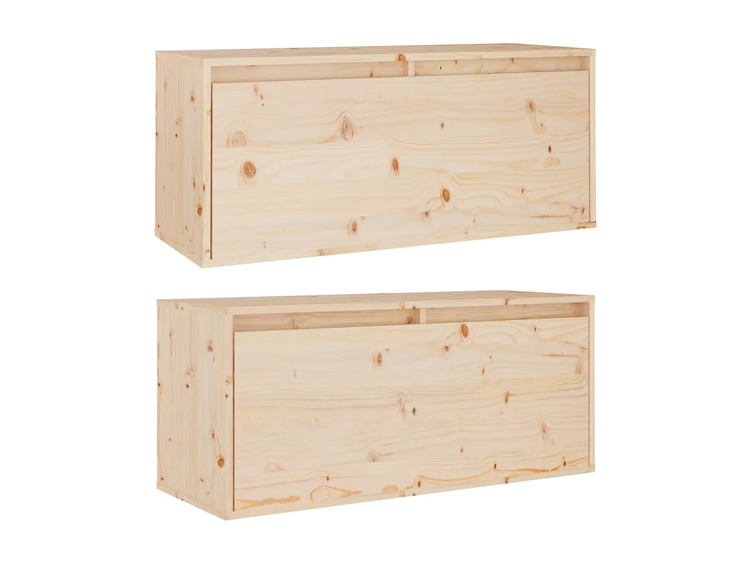 Armoires murales 2 pcs 80x30x35 cm Bois de pin massif