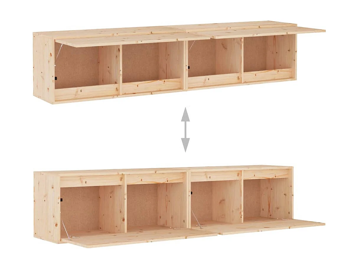 Armoires murales 2 pcs 80x30x35 cm Bois de pin massif