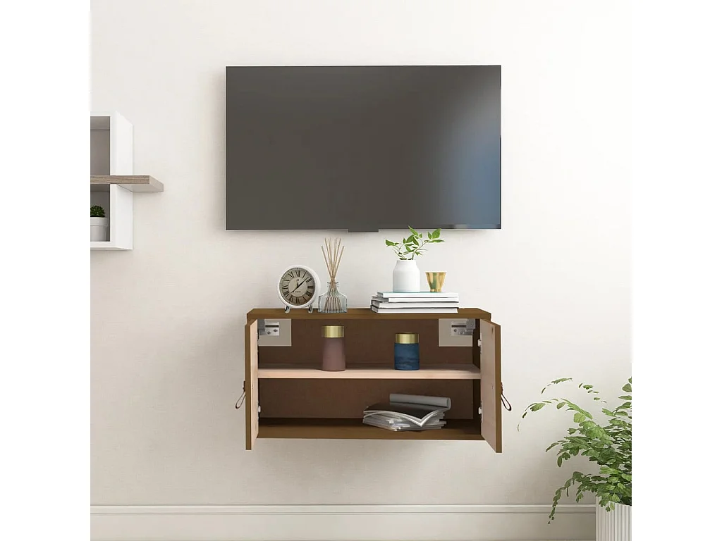 Armoire murale Marron miel 60x30x30 cm Bois de pin massif