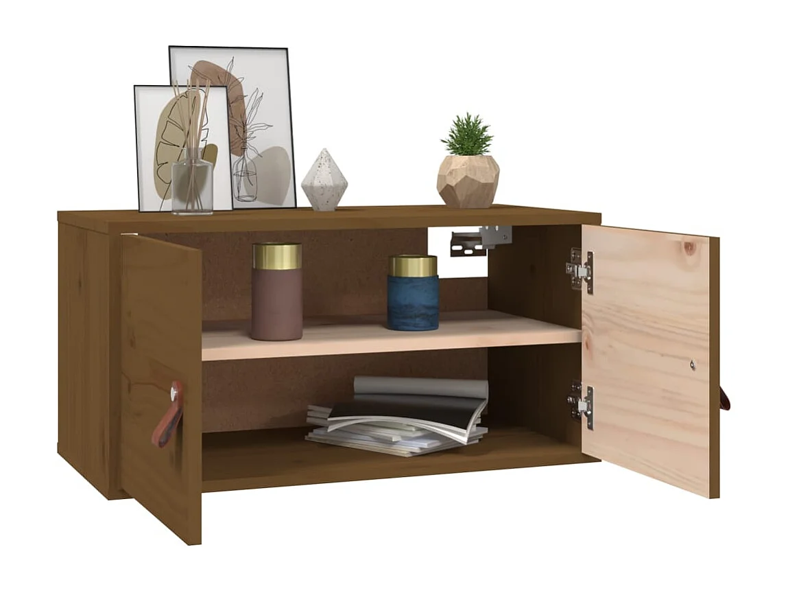 Wandschrank Honigbraun 60x30x30 cm Massivholz Kiefer