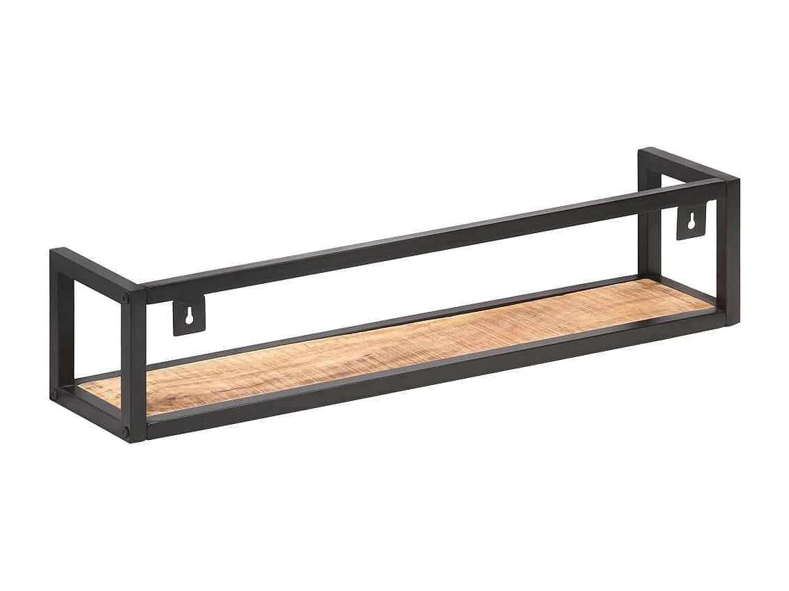 Mensole a Muro 2 pz 80 cm in Legno Massello di Mango Grezzo