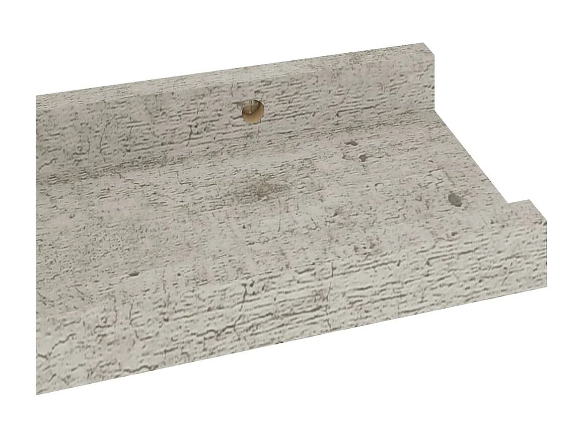 Estantes de pared 4 unidades gris hormigón 40x9x3 cm