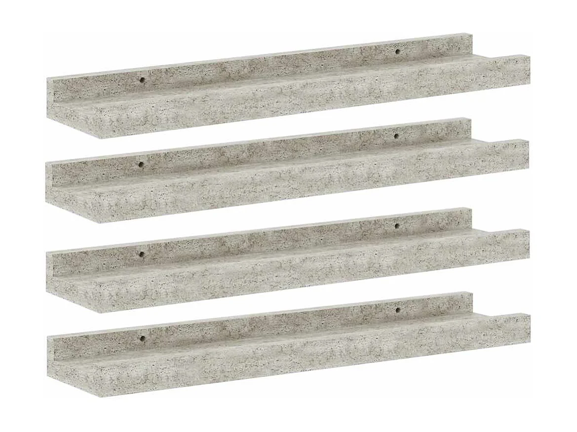 Étagères murales 4 pcs Gris béton 40x9x3 cm