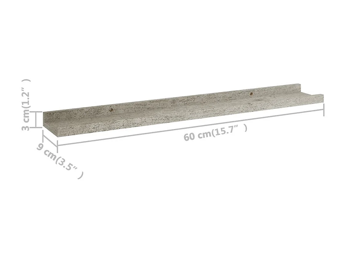 Étagères murales 4 pcs Gris béton 40x9x3 cm