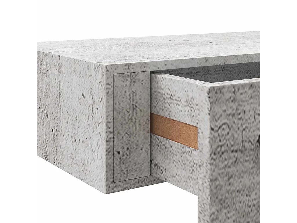 Scaffale con Cassetti da Parete Grigio Cemento 60x23,5x10cm MDF