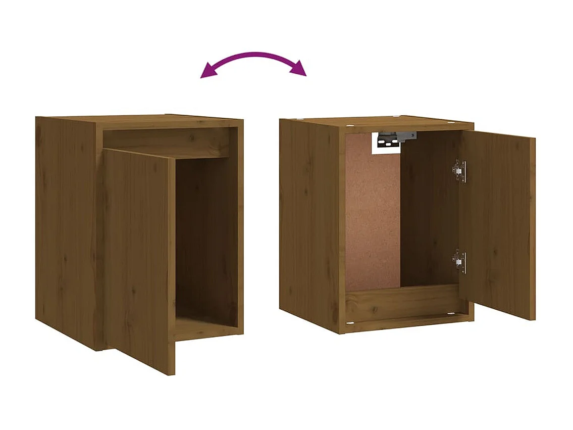 Armoires murales 2 pcs Marron miel 30x30x40 cm Pin massif