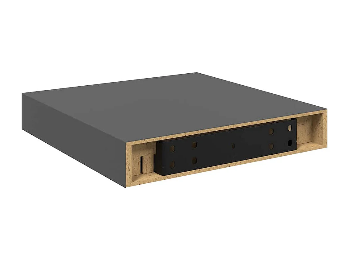 Scaffali a Parete 4 pz Grigio Lucido 23x23,5x3,8 cm in MDF