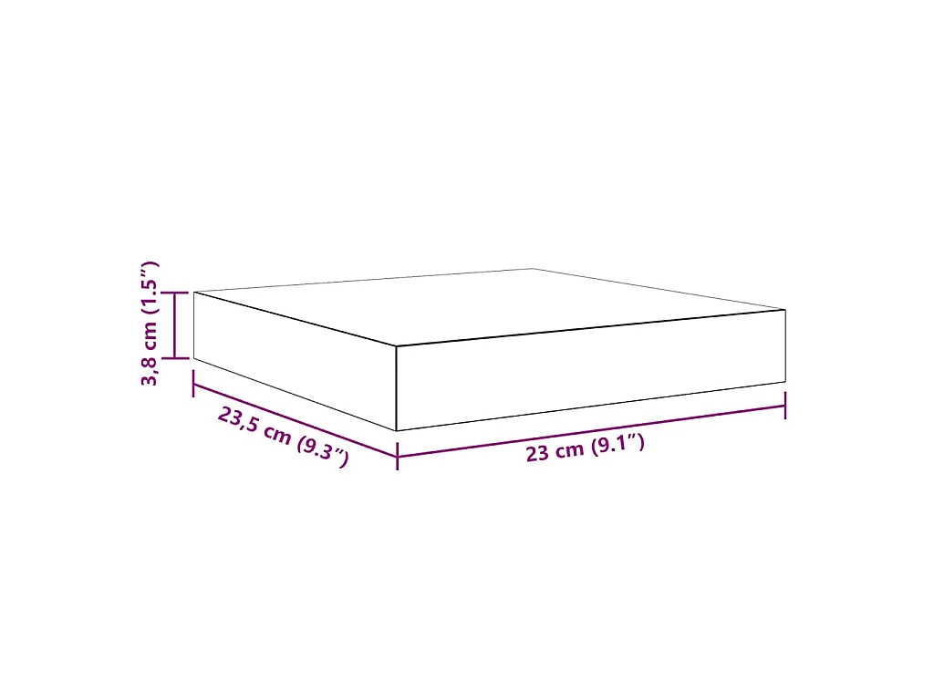 Étagère murale flottante 4 pcs Gris brillant 23x23,5x3,8 cm MDF