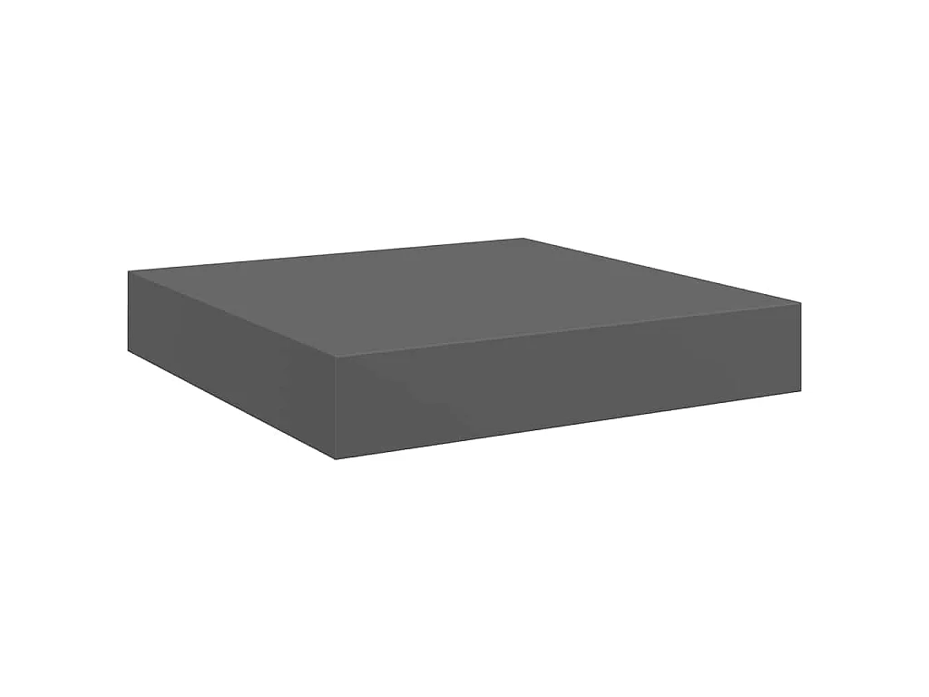 Étagère murale flottante 4 pcs Gris brillant 23x23,5x3,8 cm MDF