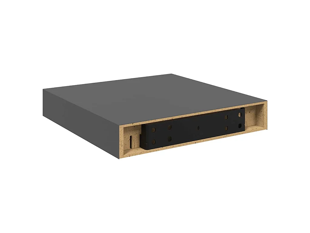 Étagère murale flottante 4 pcs Gris brillant 23x23,5x3,8 cm MDF