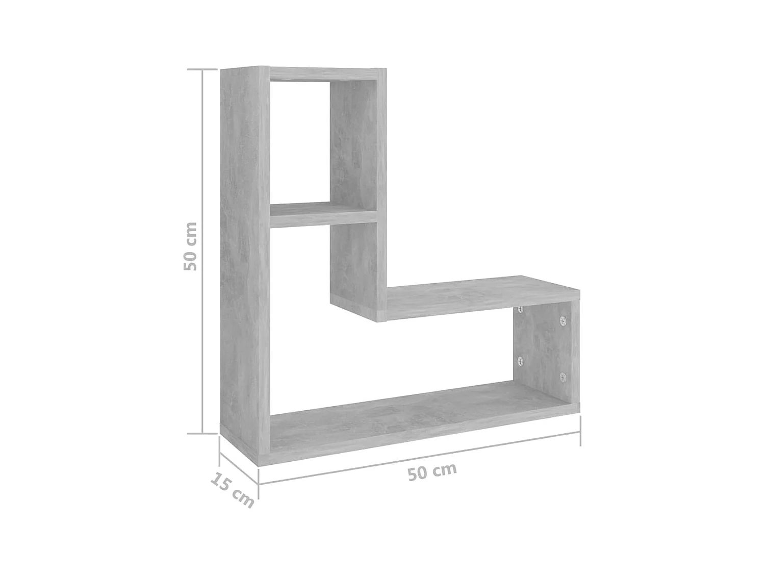 Estantes de parede 2 pcs derivados de madeira cinza cimento