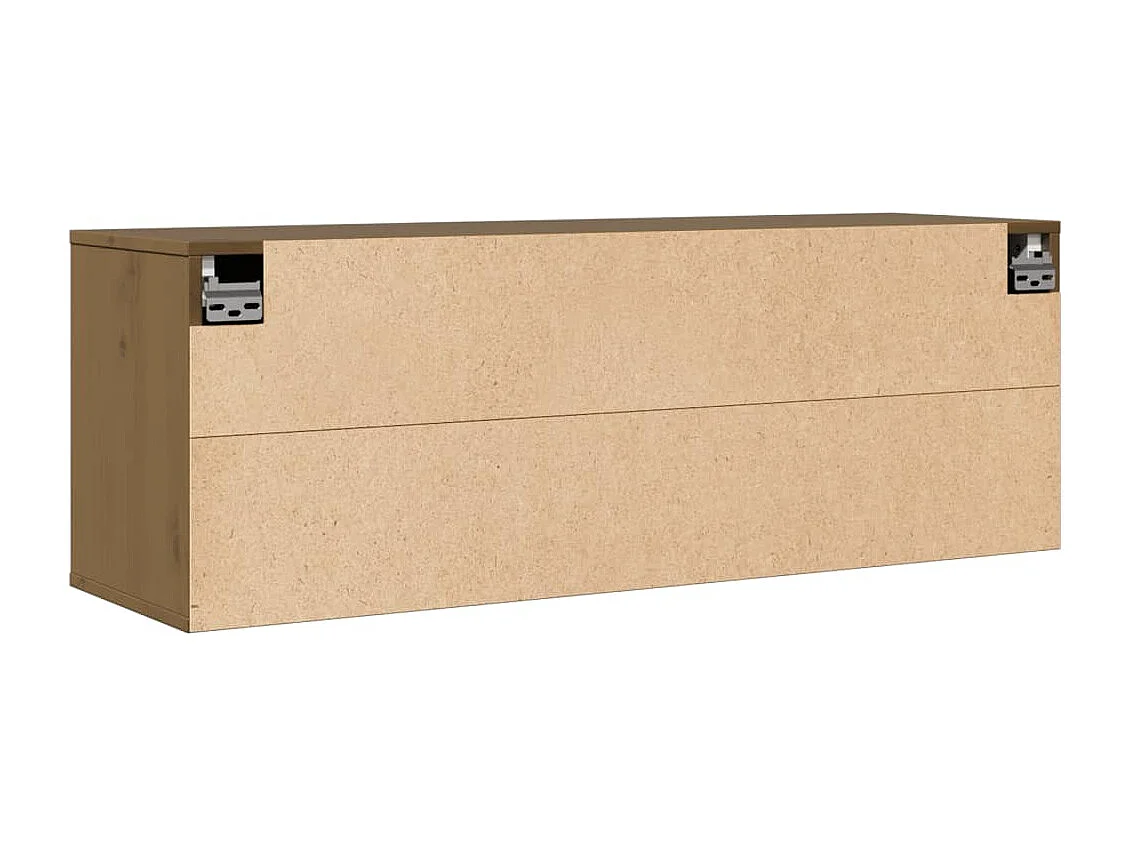Wandkast 100x30x35 cm massief grenenhout honingbruin