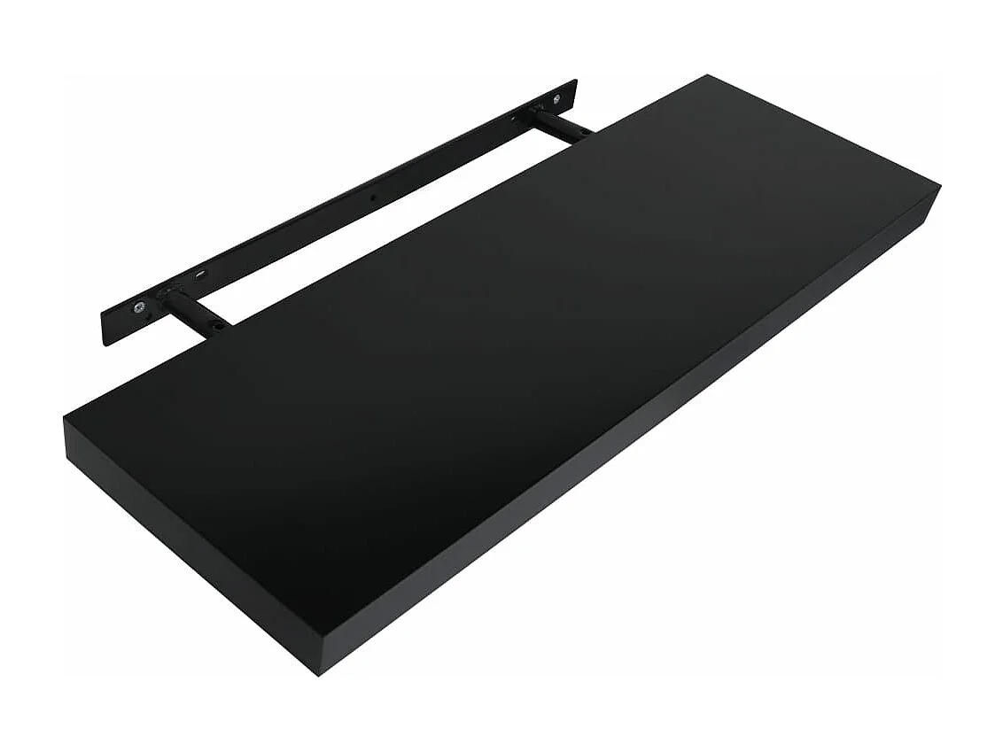 Étagères murales flottantes 2 pcs Noir 100x20x3,8 cm