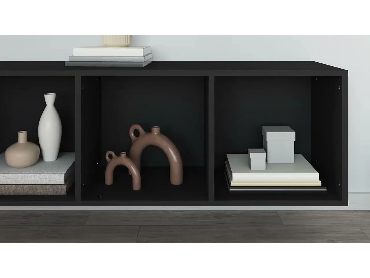 Bibliothèque/Meuble TV Noir 143x30x36 cm