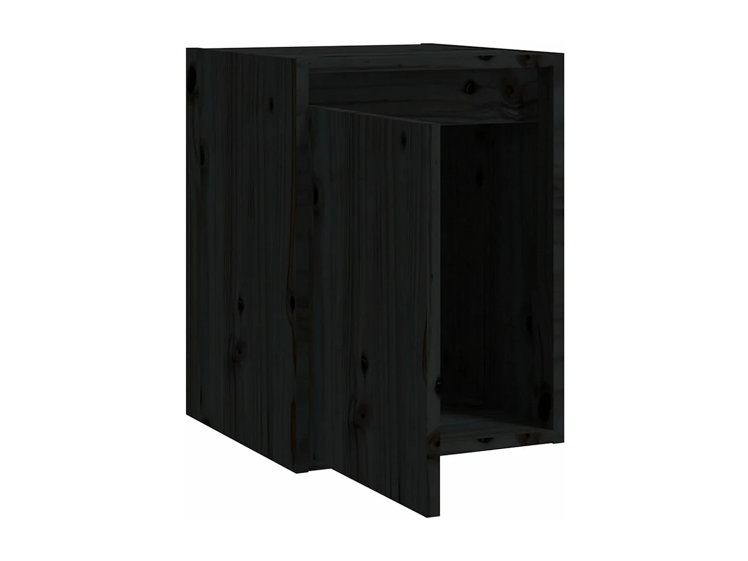 Armoires murales 2 pcs Noir 30x30x40 cm Bois de pin massif