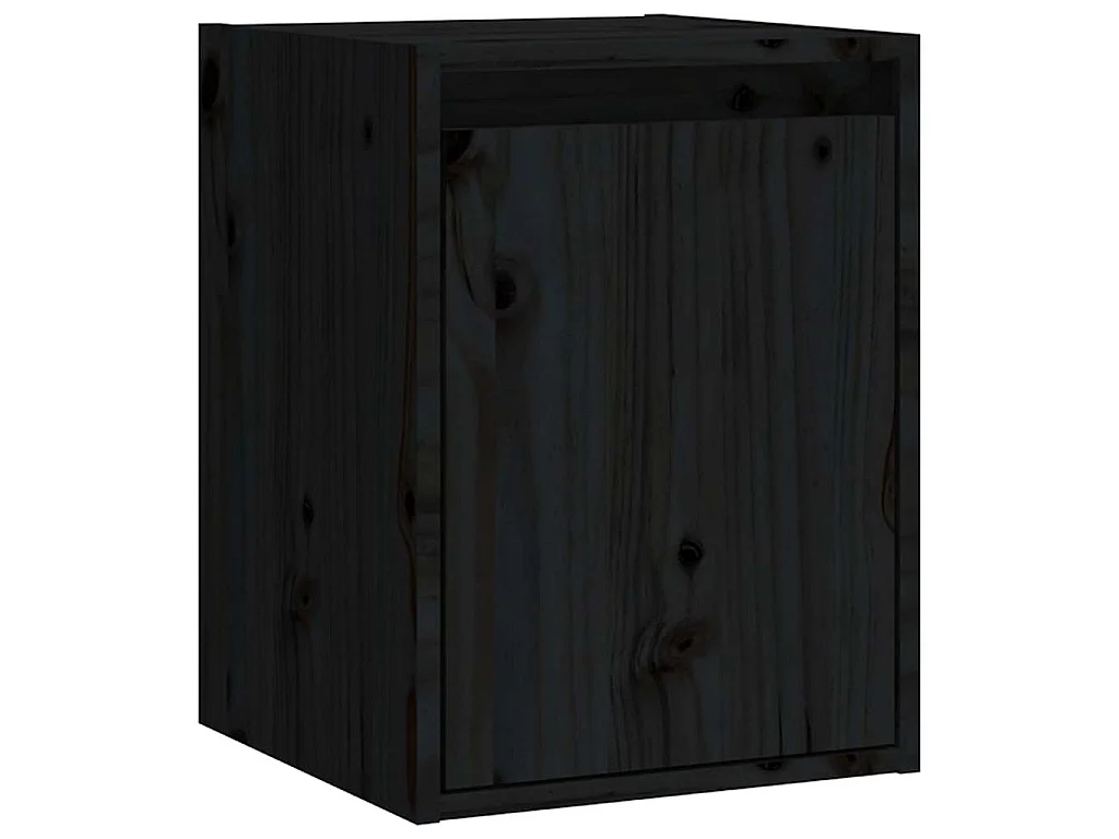 Armários de parede 2 pcs 30x30x40 cm pinho maciço preto